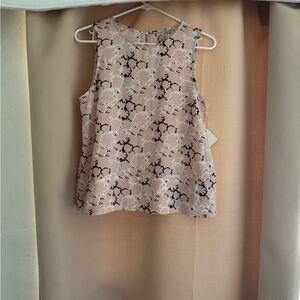 Halogen Pink and Black Floral Blouse